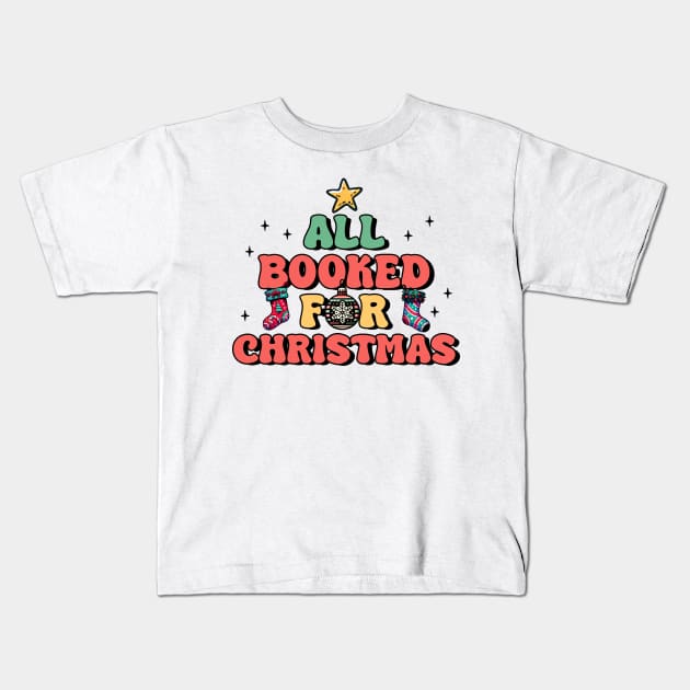 All Booked for Christmas Kids T-Shirt by MZeeDesigns